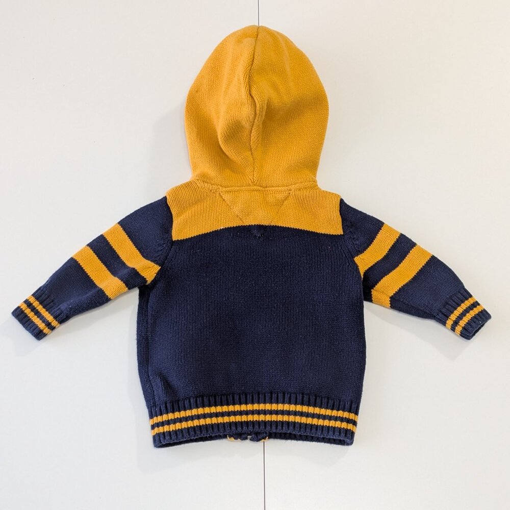 Tommy Hilfiger Toddler Navy and Yellow Full Zip Hoodie - Picture 3 of 13